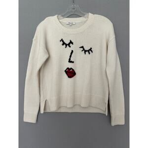 Madewell Making Faces Intarsia Knit Sweater Merino Wool Small